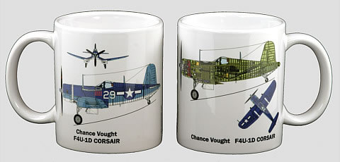 Cutaway Design Mug of 'Ike' Kepford's F4U-1D Corsair